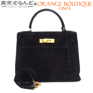 101756747 エルメス HERMES ケリー 28 内縫 2WAY ハンドバッグ □B刻印 ブラック ゴールド金具 ドブリス ショルダーバッグ レディース