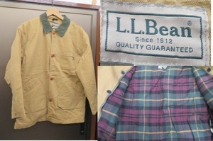 ダック地 　L.L.Bean　エルエルビーン ハンティングジャケット　裏地チェック襟コーデュロイ 