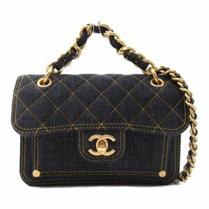 シャネル チェーンショルダー バッグ ブランドオフ CHANEL デニム ショルダーバッグ デニム 中古 レディース