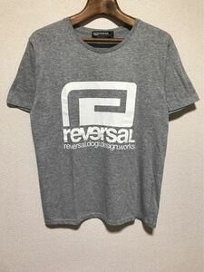 [即決古着]reversal/リバーサル/ロゴTシャツ/半袖/アイコン/ヘザーグレー×ホワイト/中寸/Mサイズ