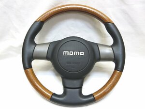 モモ MOMO ウッド ステアリング ハンドル エアバック エアーバック カバー タント ムーブ アトレー ウエイク 管理番号（W-5719）