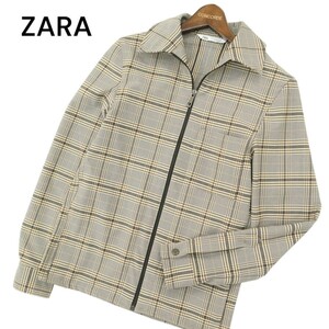 ZARA ザラ マン 通年 現行タグ★ レーヨン混 フルジップ チェック ジャケット ブルゾン Sz.XS　メンズ　A4T04866_5#O