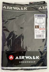 オグラン AIRWALK 前開きニットトランクス Lサイズ ボタン付 ブラック