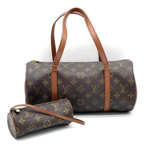 1円 美品 LOUIS VUITTON ルイヴィトン モノグラム パピヨン30 筒型 ハンドバッグ ミニボストン M51365 ポーチつき