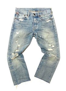 【ラルフローレン/DENIM&SUPPLY】ヴィンテージフリーク待望！高級ボタンフライジーンズ！ダメージ加工ジーンズ【30/30】衝撃プライス！P22 