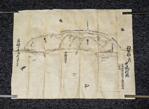 古文書‐23　那珂郡之内　中場村図　元禄10年5月23日 島根県　郷土資料　関係文書　古地図