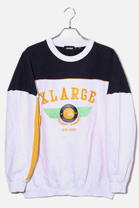 X-LARGE エクストララージ PILOT LOGO PANELED CREWNECK SW ロゴ刺繍 クルーネック スウェット トレーナー M 101214012013 /◆ メンズ