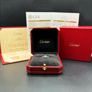 Cartier カルティエ【日曜日 夜終了】エタンセル ダイヤモンド リング PT950 0.43ct 鑑別書・保証書付 E/VVS1/3EX/N プレゼントにも