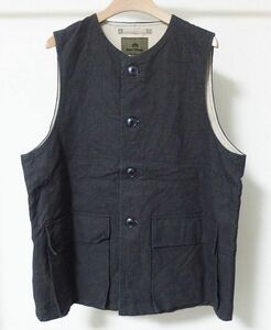 24SS Nigel Cabourn ナイジェルケーボン JERKIN VEST HEMP CANVAS ジャーキン ベスト ヘンプ キャンバス 44