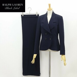 ◆RALPH LAUREN BLACK LABEL ラルフローレン ブラックレーベル ストレッチ ダブル ジャケット＆パンツ スーツ セットアップ ネイビー 4/2