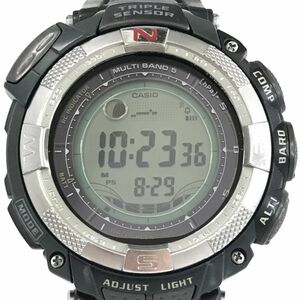 美品 CASIO カシオ PROTREK プロトレック 腕時計 PRW-1500J-1 電波ソーラー タフソーラー マルチバンド5 デジタル ラウンド 動作確認済