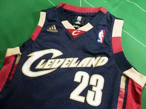 ▲アディダス NBA クリーブランドキャバリアーズ レブロン・ジェームズ #23 ネイビー ジュニアM（10-12） 美品!!!▲