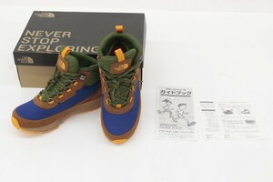 【中古品】THE NORTH FACE K Active Adventure Mid WP ザ・ノース・フェイス トレッキングブーツ モアブカーキ×マザリンブルー NF J52190.