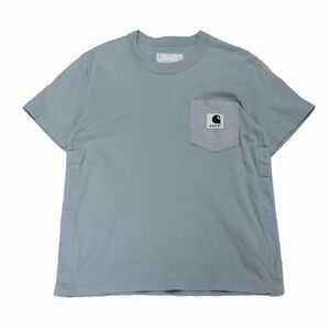 Sacai × Carhartt WIP 23AW T-shirt 直営店限定カラー Tシャツ 1 ブルー