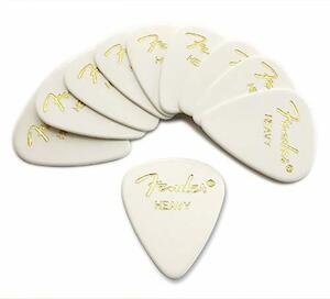 【中古】 Fender フェンダー ピック×10枚 ティアドロップ HEAVY-WHT