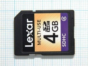 ★Ｌｅｘａｒ ＳＤＨＣメモリーカード ４ＧＢ 中古★送料８５円・１８５円