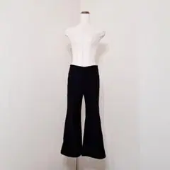 2899 プッチオ【38】ストレッチパンツ　ブラック系　日本製　フレア