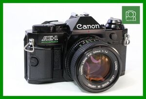 【同梱歓迎】実用■Canon AE-1 PROGRAM ボディ+NEW FD 50mm F1.4■シャッター全速・露出計完動・鳴きなし・割れなし■12662