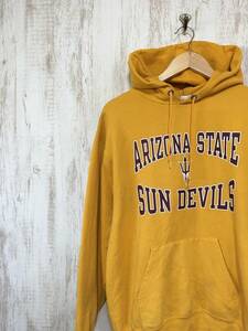 V218☆【ARIZONA STATE SUN DEVILS カレッジ スウェットパーカー】Champion チャンピオン 黄 M