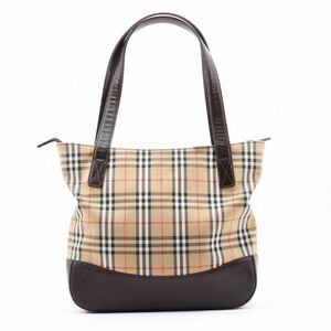 1円 BURBERRY バーバリー ノバチェック ハウスチェック シャドウホース トートバッグ ハンドバッグ ロゴ 24-1980