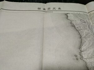 　奥尻西南部　北海道　　古地図 　地図　資料　46×57cm　大正6年測量　　参謀本部　発行　　B2305