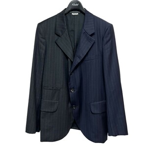 コムデギャルソンオムドゥ COMME des GARCONS HOMME DEUX　 2021AW 再構築バイカラーストライプテーラードジャケット 8071000126849