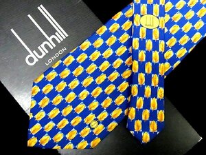 ♪今週の特売980円～♪2329♪状態並品【dunhill】ダンヒル【葉っぱ 植物 dロゴ 柄】ネクタイ♪