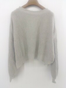 ◇ OLIVE des OLIVE クロップド丈 長袖 ニット セーター サイズF グレー レディース P