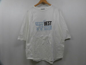 日本製 Americana アメリカーナ BEST PRICE ロゴ Tシャツ 七分袖 丸首 トップス ホワイト 白 