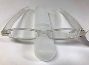 新品　コンパクト　折りたたみ　シンプル　老眼鏡　+1.0　クリア