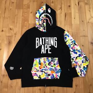 ★XL★ BAPE multi camo NYC LOGO シャーク パーカー shark full zip hoodie a bathing ape BAPE エイプ ベイプ アベイシングエイプ yajz3