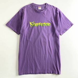 De29 《美品》 supreme シュプリーム Shrek Tee Purple シュレックTシャツ コラボ 21FW Tシャツ 半袖 Lサイズ パープル メンズ 紳士服