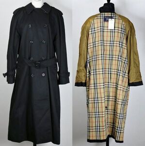 英国製 新品同様 vintage 90S BURBERRYS trench coat MOUNTFORD BLACK size 12 reg バーバリーズ トレンチコート b8630