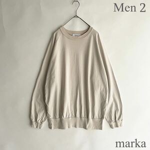 marka 日本製 マーカ CREW NECK L/S ライトウェイト スウェット ラグラン ゆったりめ クルーネック コットン アイボリー size 2 sk