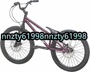 BMX 自転車 24インチ スタント用自転車 大人用 フロントおよびリアブレーキ付き Crmoフレームとフォーク パープル