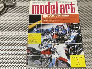 モデルアート 1982年 1月号 No.192 特集：人気バイク大集合 ※折込画 ドヴォアーチンD.510戦闘機 戦艦金剛 図付き 送料￥230円