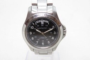 1円～【動品】HAMILTON KHAKI KING ハミルトン カーキ キング H644550 自動巻 AT メンズ 腕時計 裏スケ 文字盤ブラック　11-10-2　 