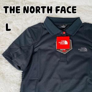 新品未使用 THE NORTH FACE ザノースフェイス ポロシャツ 刺繍ロゴ ブラック L