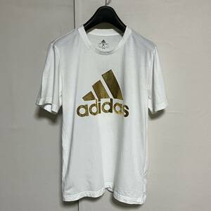 adidas アディダス 金箔 プリント Tシャツ 白 M 美品 管理B1347