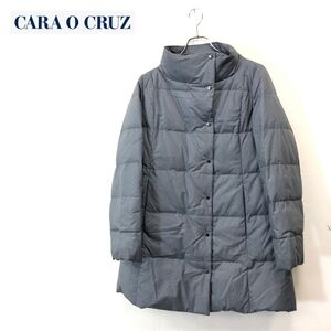 1907-F-N◆ CARA O CRUZ キャラオクルス ダウンコート ジャケット ◆ size9 ポリエステル グレー 古着 レディース 秋冬