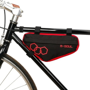 PFM 自転車用フレームバッグ レッド トライアングルバッグ 三角バッグ 財布やモバイルバッテリーの収納 自転車防水フロントバック 簡単取付