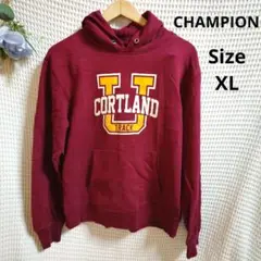 【人気☆CHAMPION】CORTLAND えんじ色パーカー　サイズXL