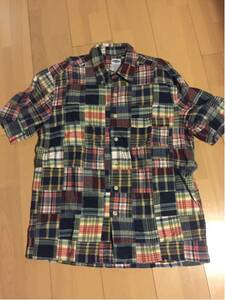 00s【OLD NAVY】パッチワーク 半袖 シャツ 古着 size S gap オールドネイビー vintage