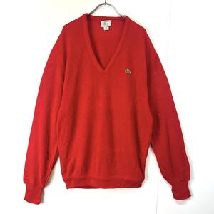 USA製 IZOD LACOSTE アイゾッド ラコステ Vネックセーター 赤