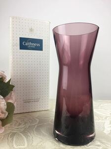 英国ヴィンテージ◆ スコットランドCaithnessケイスネス　パープルガラス　フラワーベース　花瓶
