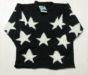 希少 macmahon knitting mills マクマホンニッティングミルズ Stars スター 星 ニット セーター 黒