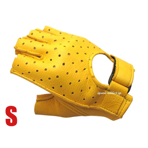 CHURCHILL GLOVE PUNCHING FINGERLESS OTA GOLD S/チャーチルグローブパンチングフィンガーレス金ゴールド穴付き穴あき指切り指ぬき指なし