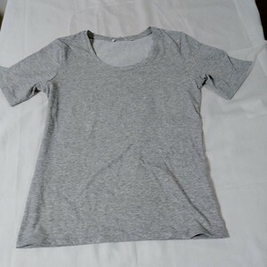 ユニクロ DRY T-SHIRT　レディース　M　霜降りグレー　Tシャツ 美品