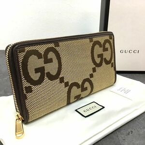 ☆送料無料☆ 未使用品 GUCCI ジップウォレット 699316 ジャンボGG 箱付き 157