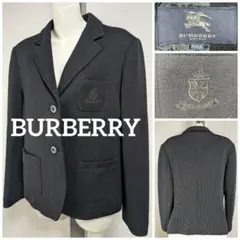 BURBERRY バーバリー ブラック テーラードジャケット エンブレム付き